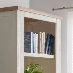 Maison Belfort Ensemble mural Doral (3 éléments) - Partiellement en acacia massif - Blanc / Acacia -Meubles TV muraux Soldes wohnwand doral 3 teilig akazie teilmassiv weiss akazie 3588905