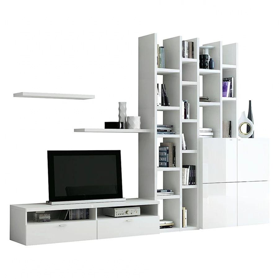 Loftscape Ensemble de meubles TV Emporior i - Blanc brillant 4 Loftscape Ensemble de meubles TV Emporior i - Blanc brillant – Image 2