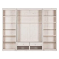 Maison Belfort Meuble TV Lillehammer I - 3 éléments - Pin massif - Epicéa blanc -Meubles TV muraux Soldes wohnwand lillehammer i 3 teilig kiefer massiv weiss 1132870