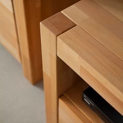 Ars Natura Meuble TV Majona - Duramen de hêtre -Meubles TV muraux Soldes wohnwand majona 4 teilig inkl beleuchtung kernbuche massiv 980754