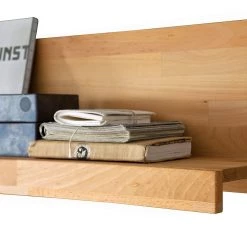 Ars Natura Meuble TV Majona - Duramen de hêtre -Meubles TV muraux Soldes wohnwand majona 4 teilig inkl beleuchtung kernbuche massiv 980762