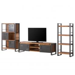 Meubles TV muraux Soldes -Meubles TV muraux Soldes wohnwand manchester i 3 teilig akazie teilmassiv metall akazie anthrazit 4874624