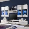 Mooved Ensemble mural Marcello (7 éléments) - Avec éclairage -Meubles TV muraux Soldes wohnwand marcello 7 teilig inkl beleuchtung hochglanz weiss weiss 3660297