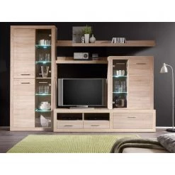 Mooved Meuble TV Rindby (5 éléments) - Avec éclairage - Imitation chêne Sonoma