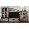 Red Living Meuble TV Tapara - 4 éléments - Avec éclairage - Marron / Gris -Meubles TV muraux Soldes wohnwand tapara i braun grau 4383600