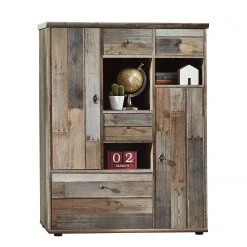 Red Living Meuble TV Tapara - 4 éléments - Avec éclairage - Marron / Gris -Meubles TV muraux Soldes wohnwand tapara i braun grau 4383616