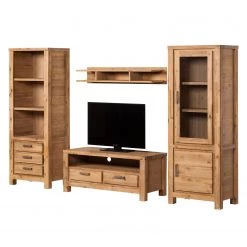 Meubles TV muraux Soldes -Meubles TV muraux Soldes wohnwand toumanar 4 teilig i akazie teilmassiv akazie sand 3600797